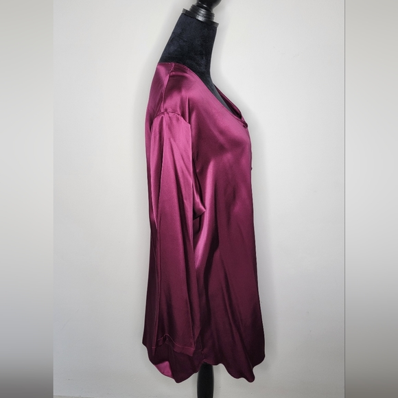 NWT Vintage Victoria's Secret Gold Label 100% Silk Long Sleeve Sleep Shirt L - Picture 4 of 6